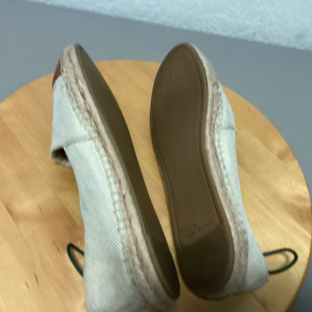Tory Burch Women's‎ Cream Leather Espadrille Slip On Loafers Shoes Size 11M - Picture 11 of 14